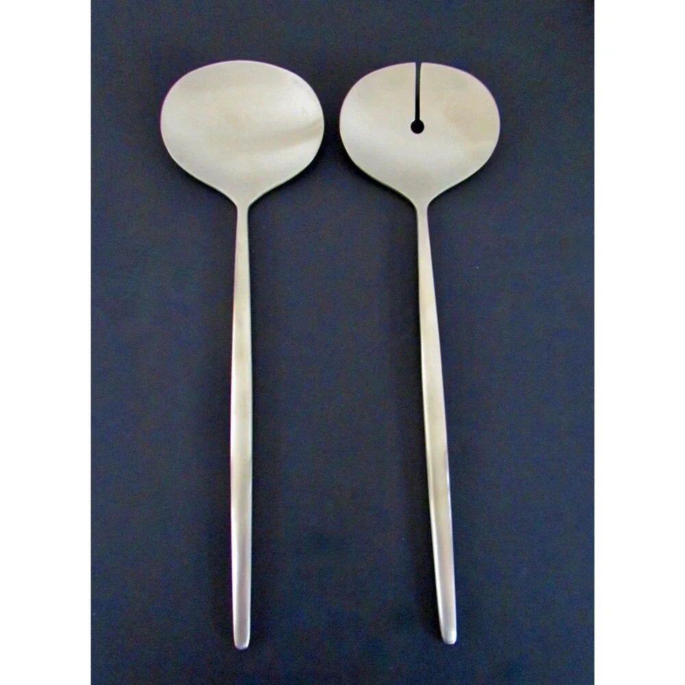 NEW West Elm Sidney Stainless Steel Serving Utensils Gold & Wood Serving Platter